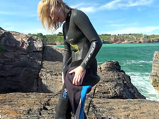 Triple Wetsuit Layer Fetish Vibrator Cum Play in Full Neoprene