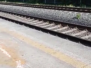 Masturbating at the train station