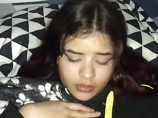 Petite Latina Naked in Her Room Gives Me Some Delicious Blowjobs and Swallows the Milk-porn in Spanish