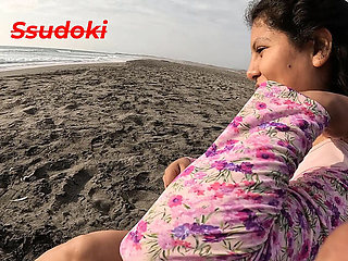 Elbergaslocas & Ssudoki - First Time Nudist Beach Sex - Latina MILF Shows Tits in Public - Outdoor Creampie POV