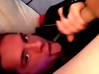 Loona Shemale Trans Stroke a Cumshot on Her Face Come Se This Little Bitch Cum on Herself