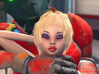 Extreme deepthroat, 3d alien sex, huge alien cock