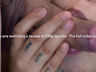 Close-up: Deepthroat in Hotwife and Cum in Mouth