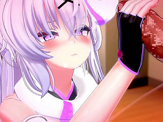 Ninja Girl Handjob Facial Cumshot Huge Breasts Mmd 3D Purple Eyes Color Edit Smixix