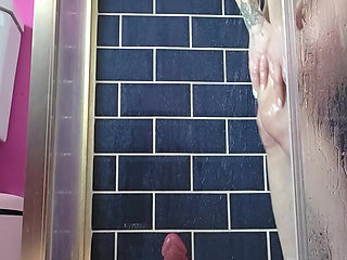 Huge Dildo Riding in Shower