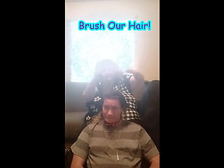 Brushing Our Hair Taking Turns
