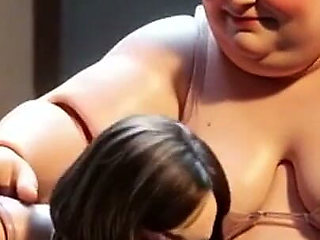 Fat Mistress Whips Bound Skinny Slave - Body Contrast Humiliation