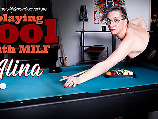 Alina Is A German Tall Milf With A Shaved Pierced Pussy That Loves To Play With A Poolstick