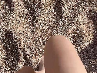 my feet feeling beach and water