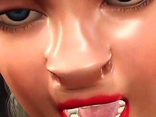 Four breasts and an udder! Farmer plays with a sexy young woman in cowshed