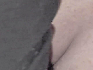 Super Close-up: Cock Rubs the Clit. Sperm on Pussy. Use Sperm Like a Lubricant. Female Orgasm. Red Panties.