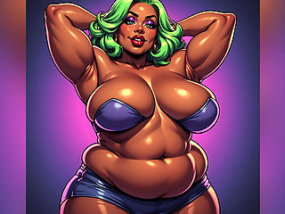 Chubby Black Women Art