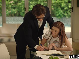 Alaina Dawson Skinny Redhead Gives Sloppy Blowjob Before Reverse Cowgirl Ride