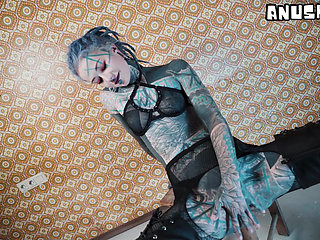 High Heeled Anal Tease Tattooed Pornstar