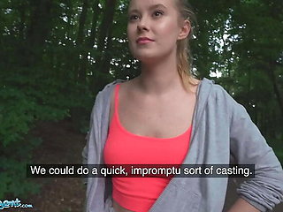 Public Agent Casey Gets Fucked Hard in Tight Leggings - POV Blowjob & Cumshot