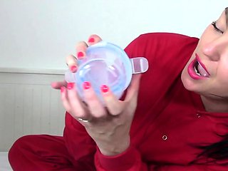 Stacked brunette goes solo toys and masturbation