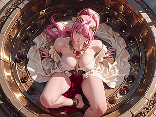 Private Morning Reading in the Roman Court, Silk Stockings Crossed, Taboo Lip Touch!