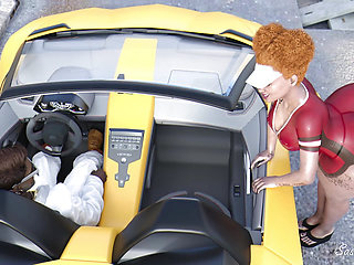 Ghetto Girl with Thick Thick Rides Top Don BBC In Yellow Lamborghini - SassyComics