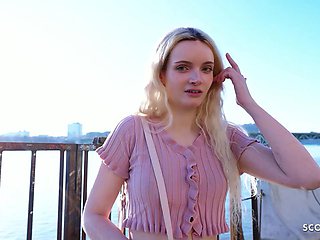 GERMAN SCOUT - Skinny German Teen Amber Kawaii Gets Leg Shaking Orgasm At Casting Sex