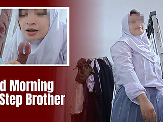 Asian Hijab Girl Shocked to See A Morning Wood From Her Step Brother  - Minokiiko
