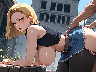 Android 18 - Uncensored Hentai   She chose the wrong fight