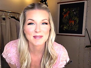 Sexy blonde milf goes solo with a red dildo