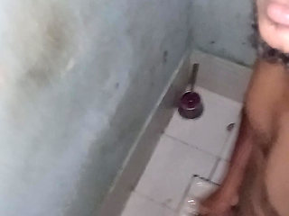Handjob bathroom
