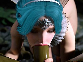 Futa Orc fucks hard Fairy in the Forest  Blowjob Anal doggy