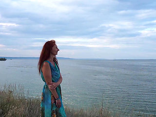 Volga marge in evening