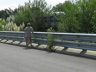 Patricia on the Bridge Over the Road
