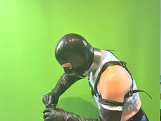 Dildo deepthroating and throat urination Via Dildo