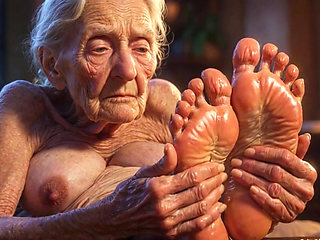 Beautiful Big Wrinkled Feet Oiled up - Oil Dripping From Toes Sensual Massage