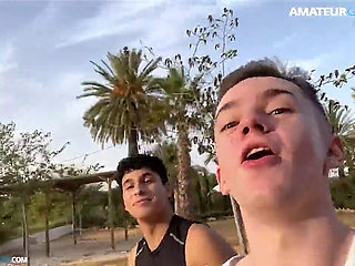 Fun in the park with my mate, enjoying some public play and a little golden shower