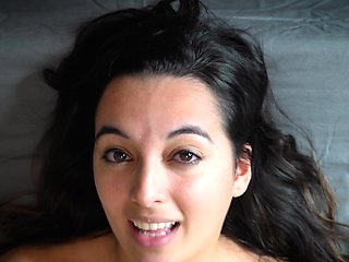 Small tit brunette teen fucks a big cock