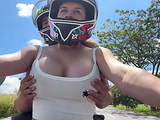 Homemade Public Flashing: Big Natural Tits Latina Stepmom Picks Me Up From School