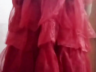 Indian Gay Crossdresser Gaurisissy Real XXX Homemade Sex in Red Lehenga