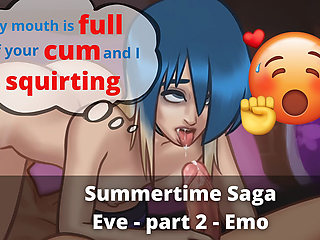 Eve's pussy finally full of cum. When I recording this video. I put my real blowjob sounds. Enjoy :D (Summertime Saga - Eve 2)