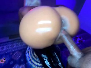 Big-Tits Milf in Latex Sucks Big Cock