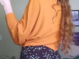 Amateur striptease and Solo masturbation