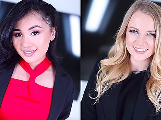 Bank Tellers Phoebe Kalib and Paris White Give Blowjobs