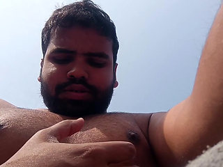 Watching an fucking hot video with full feel of fun on terrace