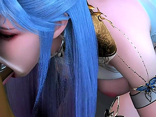 3D Cute Cosplay Babe Wearing Sexy Dress Cheating with Old Dick