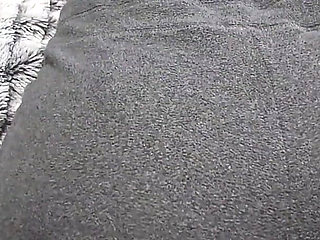 Twerking in Fleece Sweatpants on His Cock