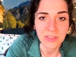 Amateur busty brunette masturbates and does hand job