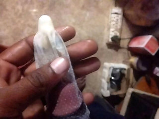 Solo Handjob Closeup Masturbration with Condom Big Cock