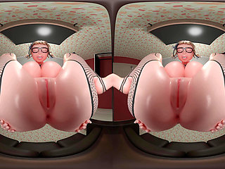 Guestoy - VR Edition. Final trailer (released). Busty alt teen with glasses facesitting and spitting. POV.