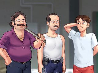 Assisting hot naked Russian babes in summertime saga