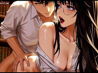 Gap Moe Glasses Beautiful Woman, the Private Study Session in the Library.super Temptation.episode 3. Ai-generated