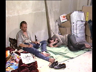 Blonde bitch sucking off a horny man