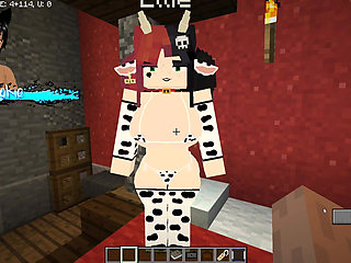 Minecraft Jenny Mod Fapcraft - Ellie, a Goth Dommy Stepmommy with a Cow Bikini and Tasty Milkers